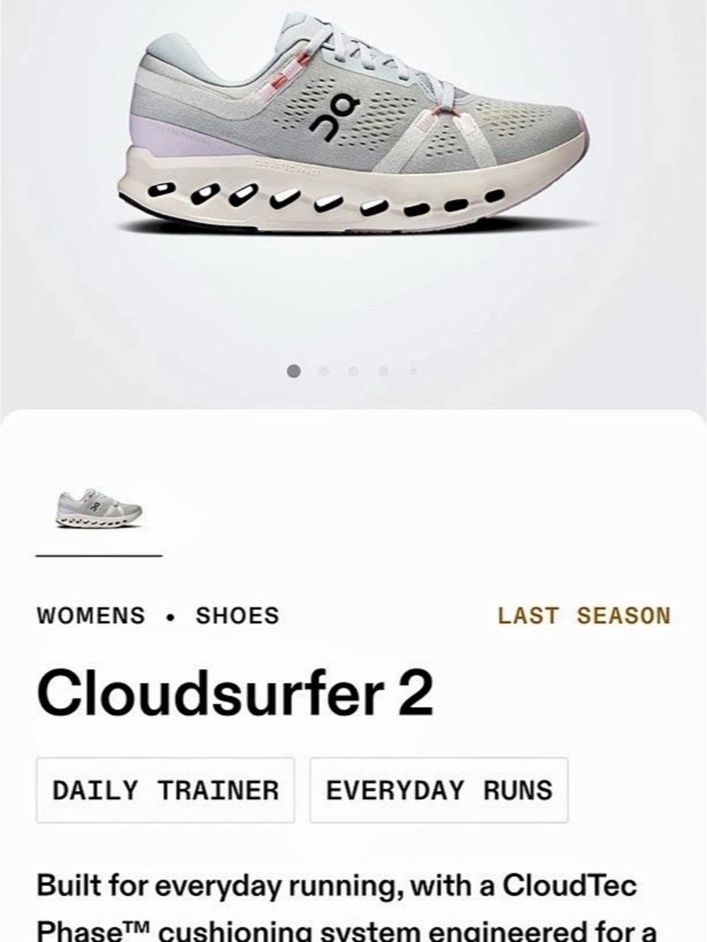 On Cloudsurfer 2 Women's Gray & Pink Athletic Shoes